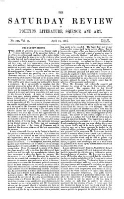 Saturday review Samstag 12. April 1862