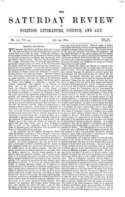 Saturday review Samstag 19. Juli 1862