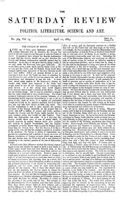 Saturday review Samstag 11. April 1863