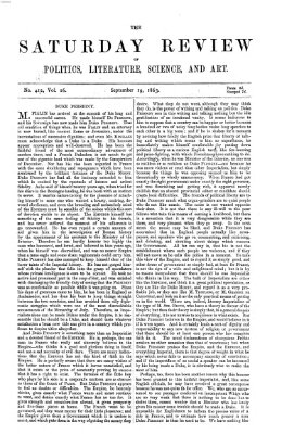 Saturday review Samstag 19. September 1863