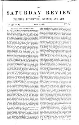 Saturday review Samstag 18. März 1865