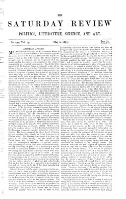 Saturday review Samstag 6. Mai 1865