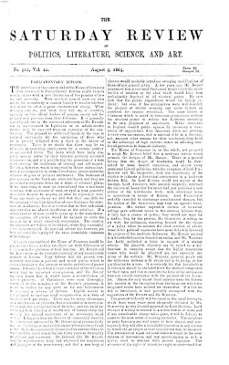 Saturday review Samstag 5. August 1865