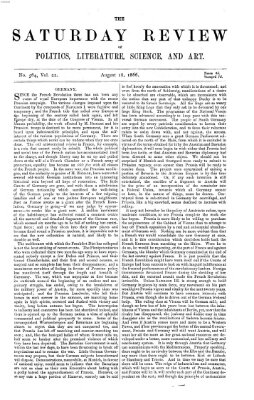 Saturday review Samstag 18. August 1866