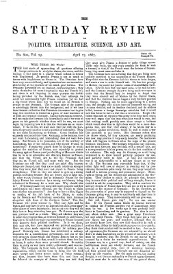 Saturday review Samstag 27. April 1867