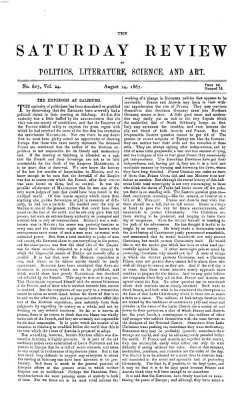 Saturday review Samstag 24. August 1867
