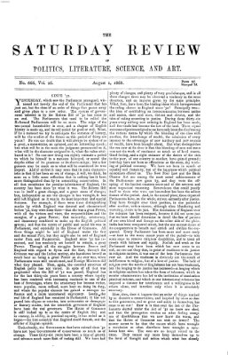 Saturday review Samstag 1. August 1868