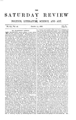 Saturday review Samstag 17. Oktober 1868