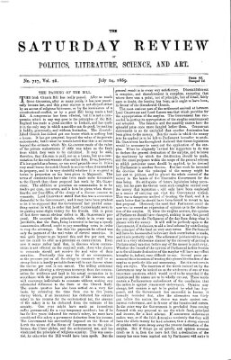 Saturday review Samstag 24. Juli 1869