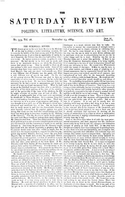 Saturday review Samstag 13. November 1869