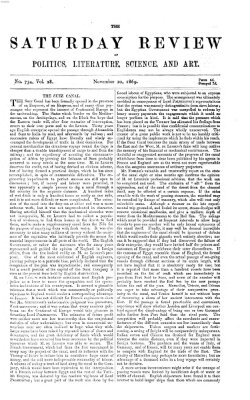 Saturday review Samstag 20. November 1869