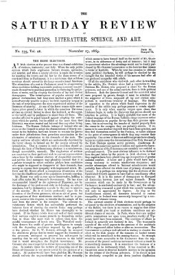 Saturday review Samstag 27. November 1869