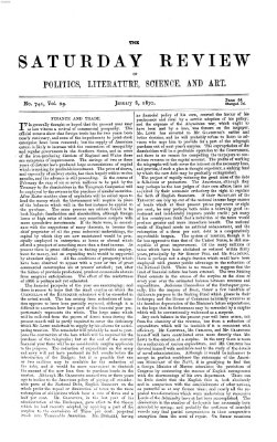 Saturday review Samstag 8. Januar 1870