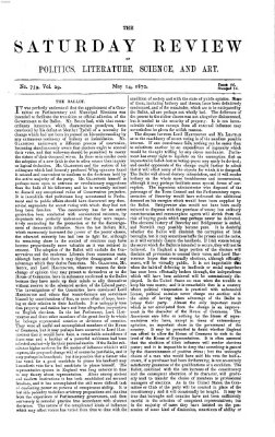 Saturday review Samstag 14. Mai 1870