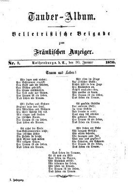 Tauber-Album (Fränkischer Anzeiger) Sonntag 30. Januar 1870