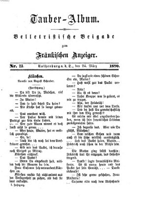 Tauber-Album (Fränkischer Anzeiger) Donnerstag 24. März 1870