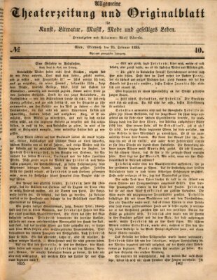 Allgemeine Theaterzeitung Mittwoch 25. Februar 1835