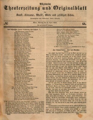 Allgemeine Theaterzeitung Montag 6. April 1835