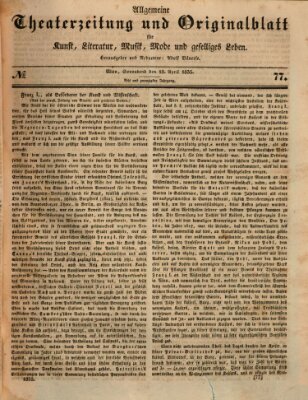 Allgemeine Theaterzeitung Samstag 18. April 1835