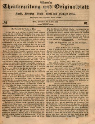 Allgemeine Theaterzeitung Samstag 2. Mai 1835