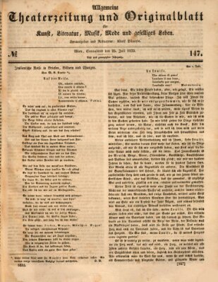 Allgemeine Theaterzeitung Samstag 25. Juli 1835
