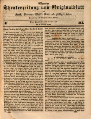 Allgemeine Theaterzeitung Samstag 24. Oktober 1835