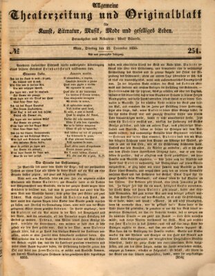 Allgemeine Theaterzeitung Dienstag 22. Dezember 1835