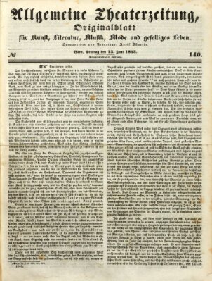 Allgemeine Theaterzeitung Dienstag 13. Juni 1843
