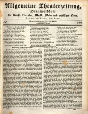 Allgemeine Theaterzeitung Samstag 15. Juli 1843
