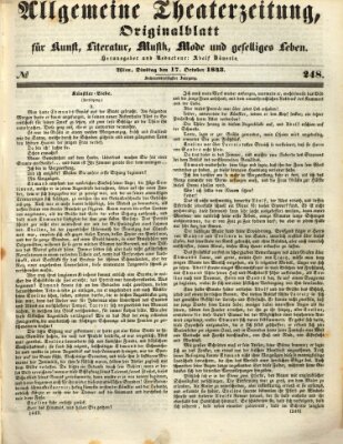 Allgemeine Theaterzeitung Dienstag 17. Oktober 1843
