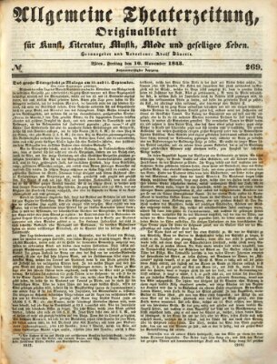 Allgemeine Theaterzeitung Freitag 10. November 1843