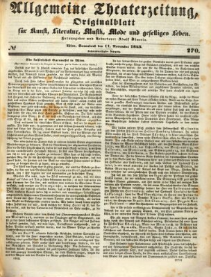 Allgemeine Theaterzeitung Samstag 11. November 1843