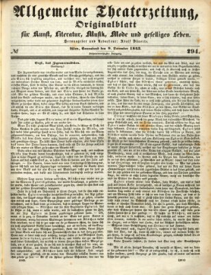 Allgemeine Theaterzeitung Samstag 9. Dezember 1843