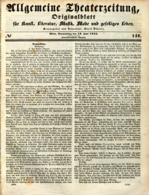 Allgemeine Theaterzeitung Donnerstag 13. Juni 1844