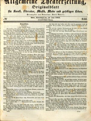 Allgemeine Theaterzeitung Samstag 15. Juni 1844