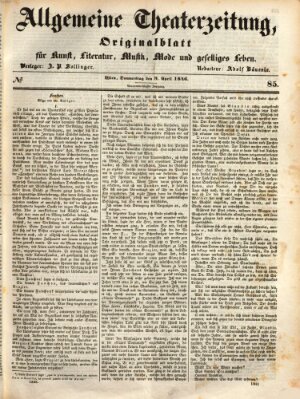 Allgemeine Theaterzeitung Donnerstag 9. April 1846