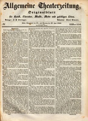 Allgemeine Theaterzeitung Samstag 27. Juni 1846