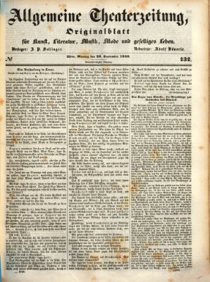 Allgemeine Theaterzeitung Montag 28. September 1846