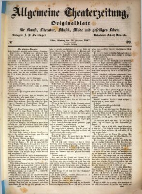 Allgemeine Theaterzeitung Montag 15. Februar 1847