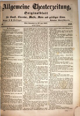 Allgemeine Theaterzeitung Samstag 31. Juli 1847