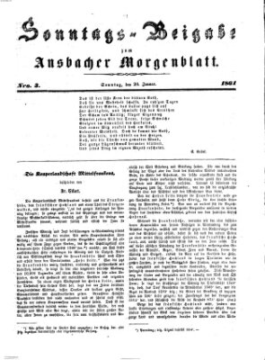 Ansbacher Morgenblatt Sonntag 20. Januar 1861