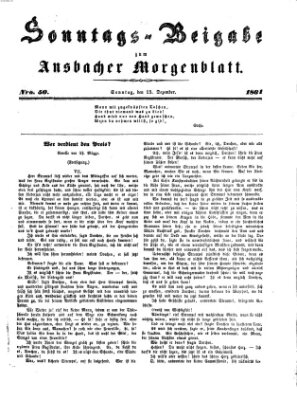 Ansbacher Morgenblatt Sonntag 15. Dezember 1861
