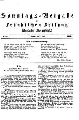 Fränkische Zeitung (Ansbacher Morgenblatt) Samstag 7. April 1866