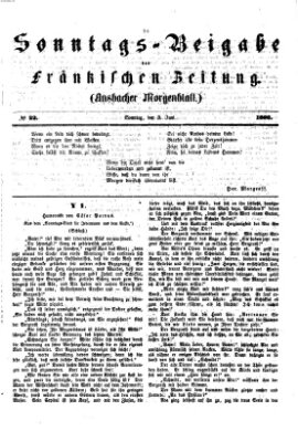 Fränkische Zeitung (Ansbacher Morgenblatt) Sonntag 3. Juni 1866
