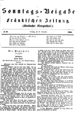 Fränkische Zeitung (Ansbacher Morgenblatt) Sonntag 11. November 1866