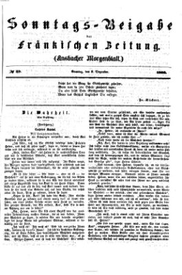 Fränkische Zeitung (Ansbacher Morgenblatt) Sonntag 9. Dezember 1866