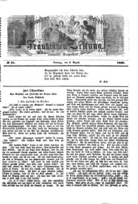 Fränkische Zeitung (Ansbacher Morgenblatt) Sonntag 2. August 1868