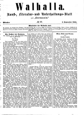 Walhalla (Der Bayerische Landbote) Donnerstag 3. September 1868