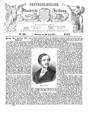 Österreichische illustrierte Zeitung Montag 22. Dezember 1851