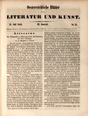 Österreichische Blätter für Literatur und Kunst, Geschichte, Geographie, Statistik und Naturkunde